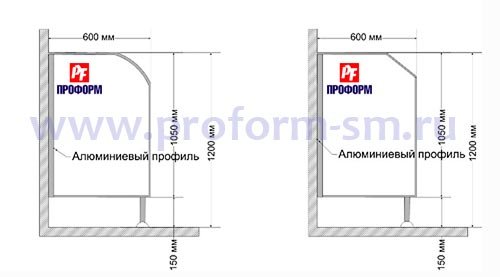 Sizes of urinal conveniences from flakeboard 25mm