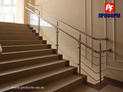 Stainless steel fences for stairs with glass №1