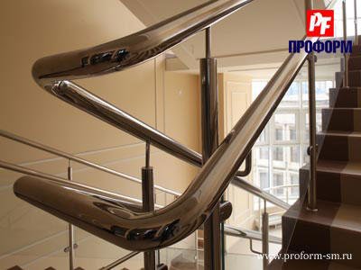 Stainless steel fences for stairs with glass №2