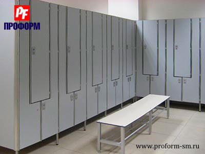 Lockers from HPL for fitting rooms, serie “Piano” №4