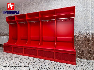 Lockers from flakeboard for fitting rooms for sports teams №2